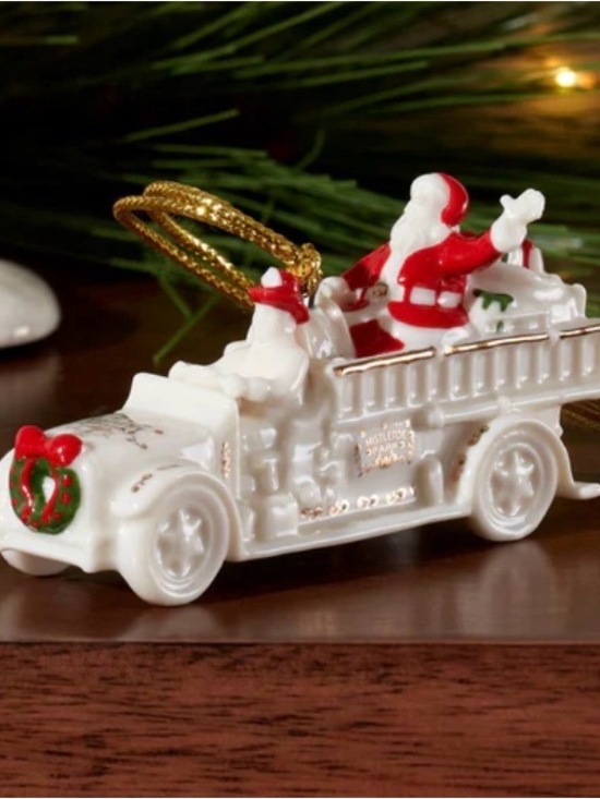 Lenox Other - Lenox Mistletoe Park Fire Engine with Santa Waving Ornament